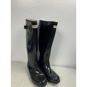 Hunter Original Gloss Tall Rain Boots Black Women's Size 7M/8F